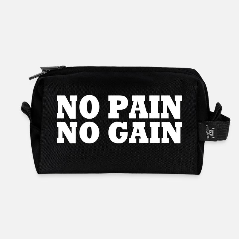 No pain no gain - Recycelte Kulturtasche - Schwarz