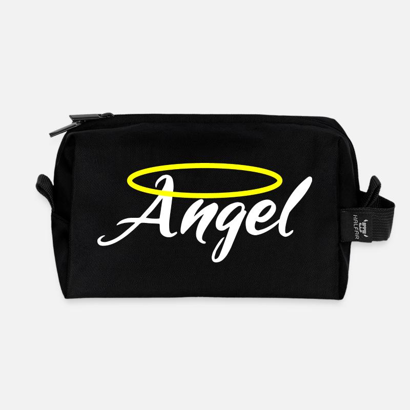 Ich bin ein Engel - Angel - Recycelte Kulturtasche - Schwarz