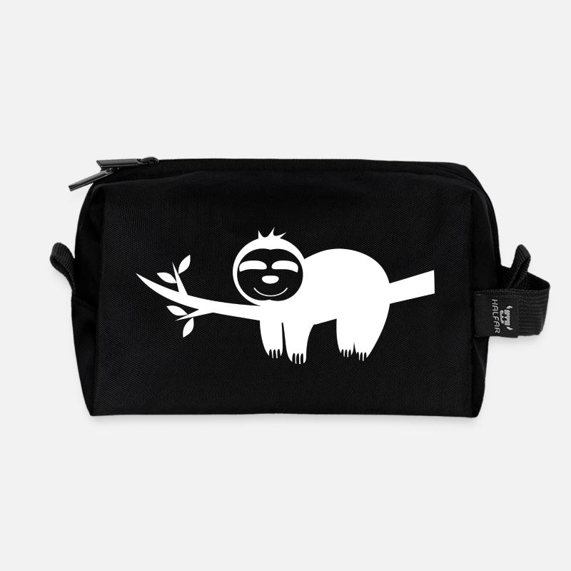 Faultier - Recycelte Kulturtasche - Schwarz