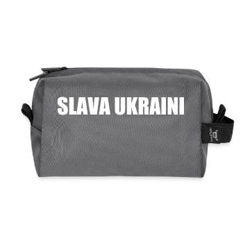 Slava ukraini - Recycled Toiletry Zip Bag - anthracite - Front
