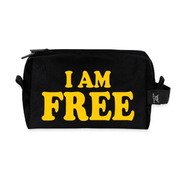 I am free - Trousse de toilette en tissu recyclé - noir - Devant