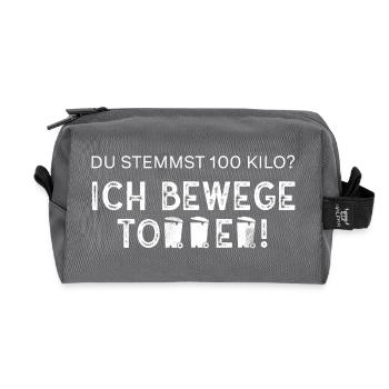 Ich bewege Tonnen - Müllfahrer/Müllabfuhr/Müllmann - Recycelte Kulturtasche - Anthrazit - Vorne