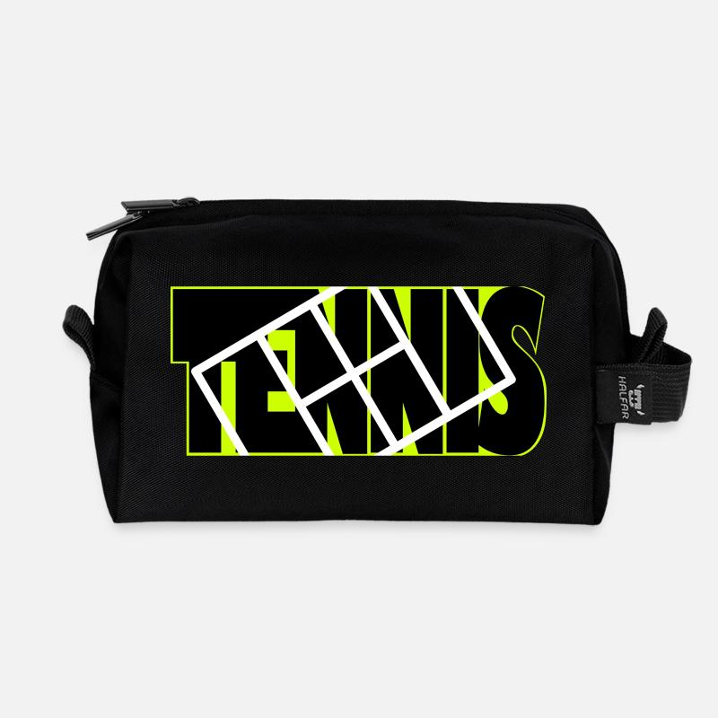 TENNIS-Neon-Raster-Overlay - Recycelte Kulturtasche - Schwarz