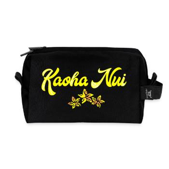 KAOHA NUI (Yellow) - Recycled Toiletry Zip Bag - black - Front