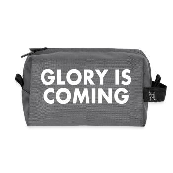Glory is coming - Recycled Toiletry Zip Bag - anthracite - Front