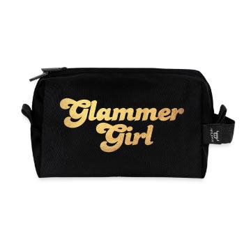 Glammer Girl Gold Cool Quotes Luxury Exclusive - Recycled Toiletry Zip Bag - black - Front