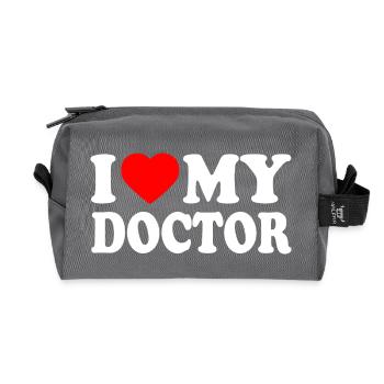 I love my doctor - Trousse de toilette en tissu recyclé - anthracite - Devant