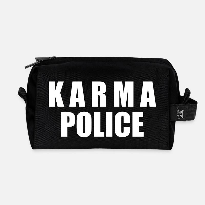 Karma police - Recycelte Kulturtasche - Schwarz