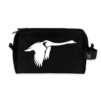 Cygne volant élégant - Trousse de toilette en tissu recyclé - noir - Devant