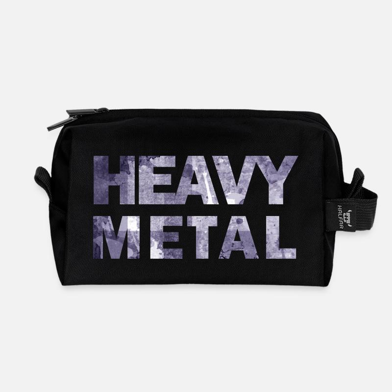 HEAVY METAL Schrift - Recycelte Kulturtasche - Schwarz