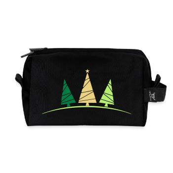 Christmas trees - Recycled Toiletry Zip Bag - black - Front