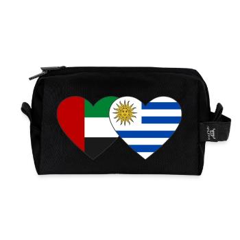 Vereinigte Arabische Emirate Uruguay Flagge Herz - Recycelte Kulturtasche - Schwarz - Vorne