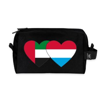 Vereinigte Arabische Emirate Luxemburg Flagge Herz - Recycelte Kulturtasche - Schwarz - Vorne