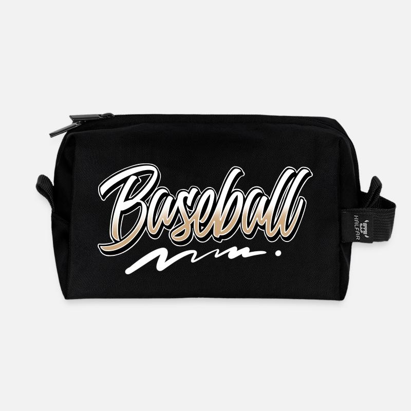 Baseball - Recycelte Kulturtasche - Schwarz