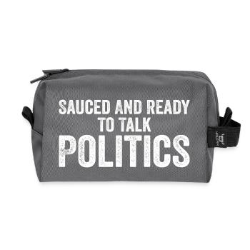 Sauced and ready to talk politics - Trousse de toilette en tissu recyclé - anthracite - Devant