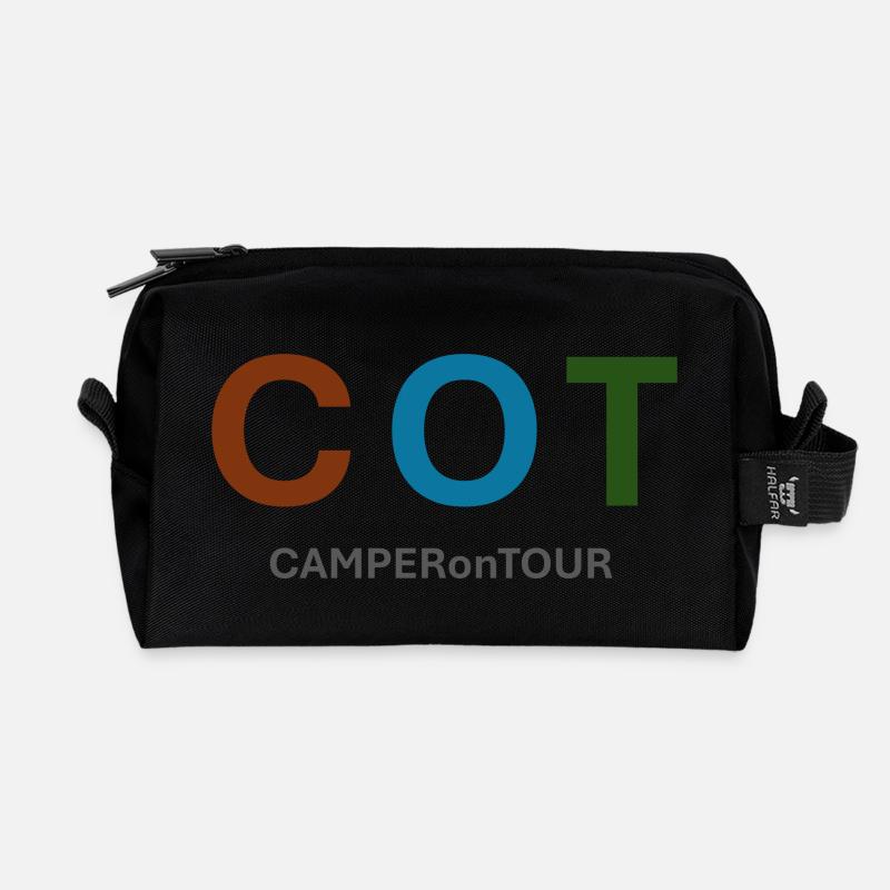 CAMPERonTOUR - Recycelte Kulturtasche - Schwarz