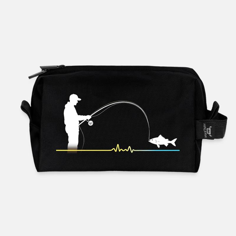 Herzlinie Angler - Männer T-Shirt - Recycelte Kulturtasche - Schwarz