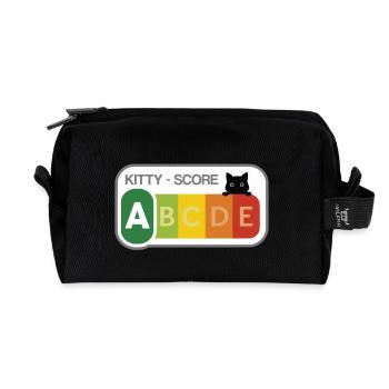 Kitty Score, Katzen Score - Recycelte Kulturtasche - Schwarz - Vorne