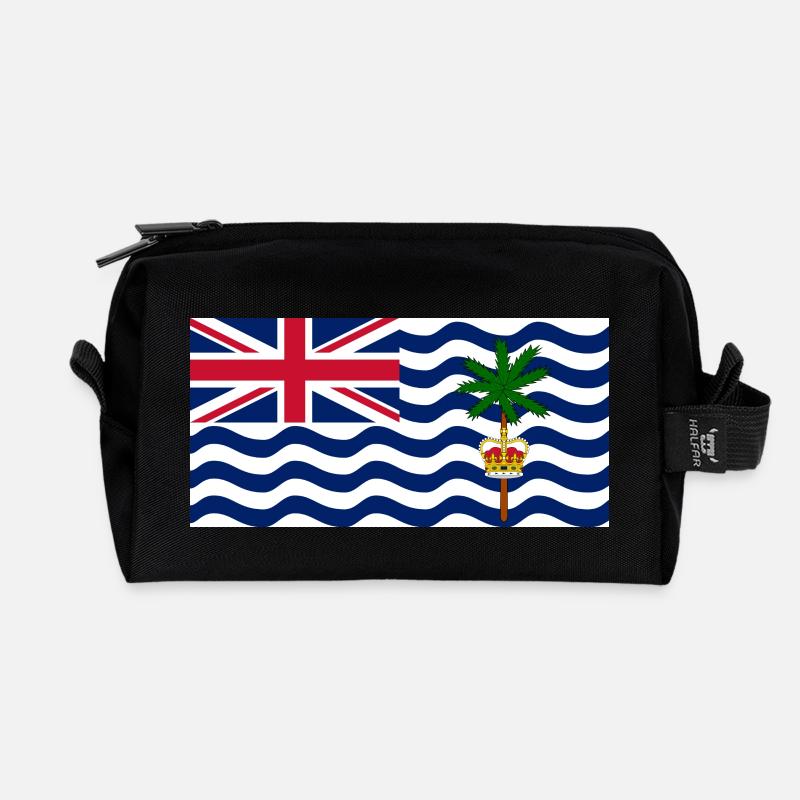 British Indian Ocean Territory - Recycled Toiletry Zip Bag - black