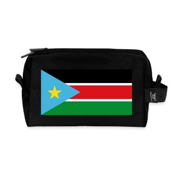 Soudan du Sud - Trousse de toilette en tissu recyclé - noir - Devant