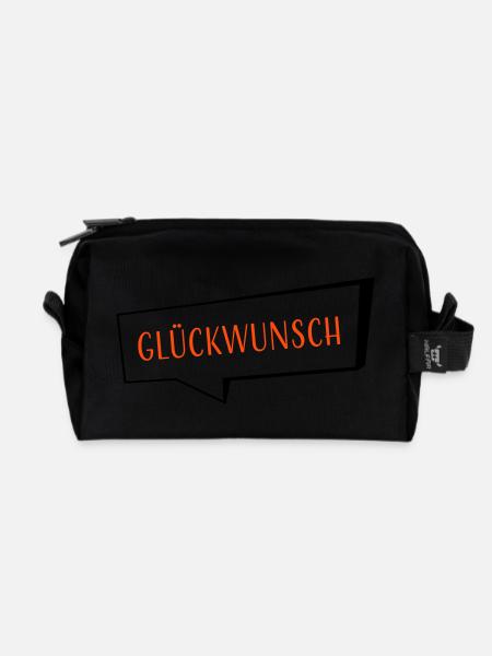 Glueckwunsch zweifarbig - Recycelte Kulturtasche - Schwarz