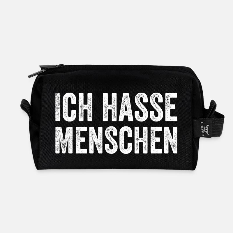 Ich hasse Menschen - Recycelte Kulturtasche - Schwarz