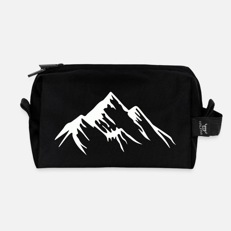 berge - Recycelte Kulturtasche - Schwarz