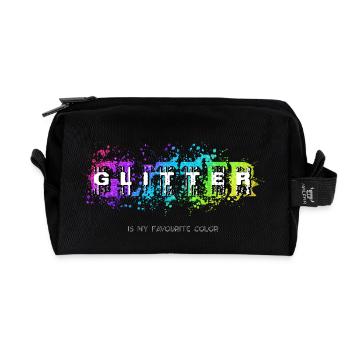 GLITTER is my favourite color - Recycelte Kulturtasche - Schwarz - Vorne
