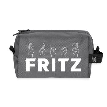 Sign Language Fritz - Recycled Toiletry Zip Bag - anthracite - Front