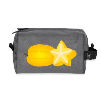 star fruit - Recycled Toiletry Zip Bag - anthracite - Front