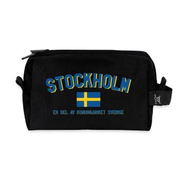 Stockholm Retro Flagge - Recycelte Kulturtasche - Schwarz - Vorne