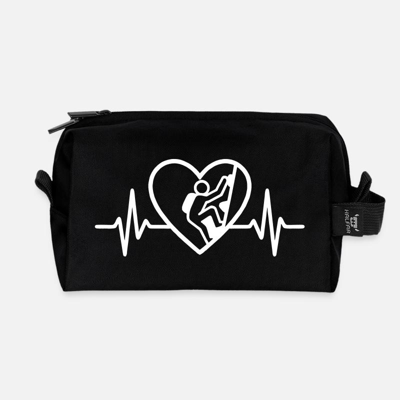 Cœur Escalade – Passionsgrimpe - Recycelte Kulturtasche - Schwarz