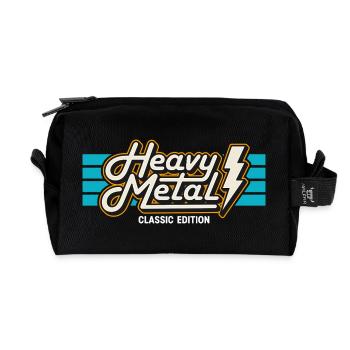Retro Heavy Metal Abzeichen mit Blitz - Recycelte Kulturtasche - Schwarz - Vorne