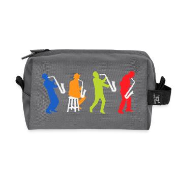 Saxophoniste rétro Saxophoniste - Trousse de toilette en tissu recyclé - anthracite - Devant