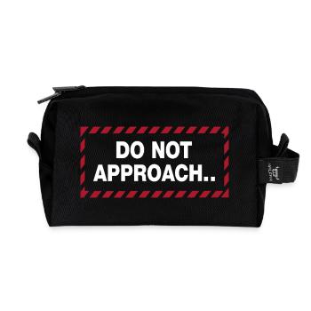 Do Not Approach Warning Distance Statement - Recycled Toiletry Zip Bag - black - Front