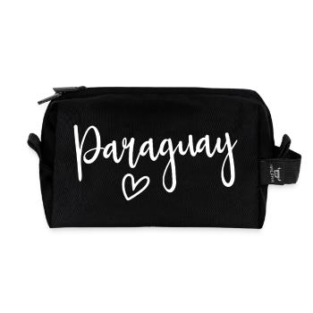 Paraguay Heart Women's Love Paraguay - Recycled Toiletry Zip Bag - black - Front