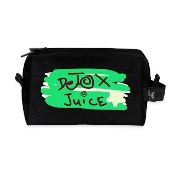 Detox juice text - Recycled Toiletry Zip Bag - black - Front