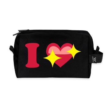 I love - Recycelte Kulturtasche - Schwarz - Vorne