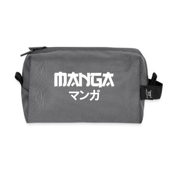 manga wht - Recycled Toiletry Zip Bag - anthracite - Front