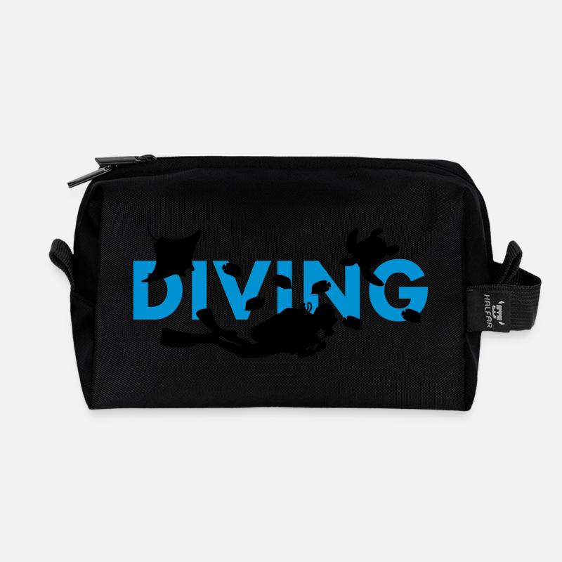 diving tauchen - Recycelte Kulturtasche - Schwarz