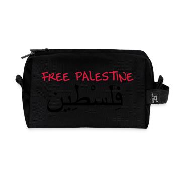 Free Palestine ! - Recycled Toiletry Zip Bag - black - Front