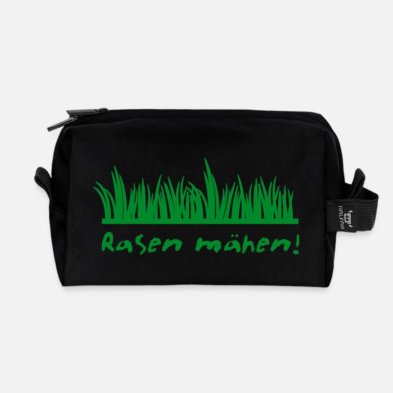 Rasen mähen - Recycelte Kulturtasche - Schwarz