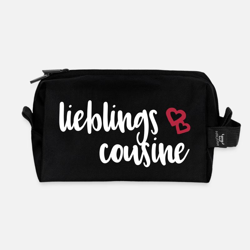 Lieblingscousine Cousine Cousinen Sprüche Geschenk - Recycelte Kulturtasche - Schwarz
