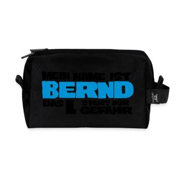 Bernd - Trousse de toilette en tissu recyclé - noir - Devant