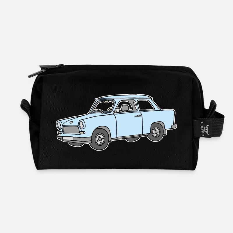 Hellblauer Trabi,  - Recycelte Kulturtasche - Schwarz