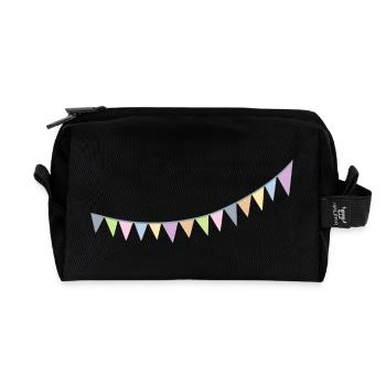 Pennant chain scandinavian decoration nursery - Recycled Toiletry Zip Bag - black - Front