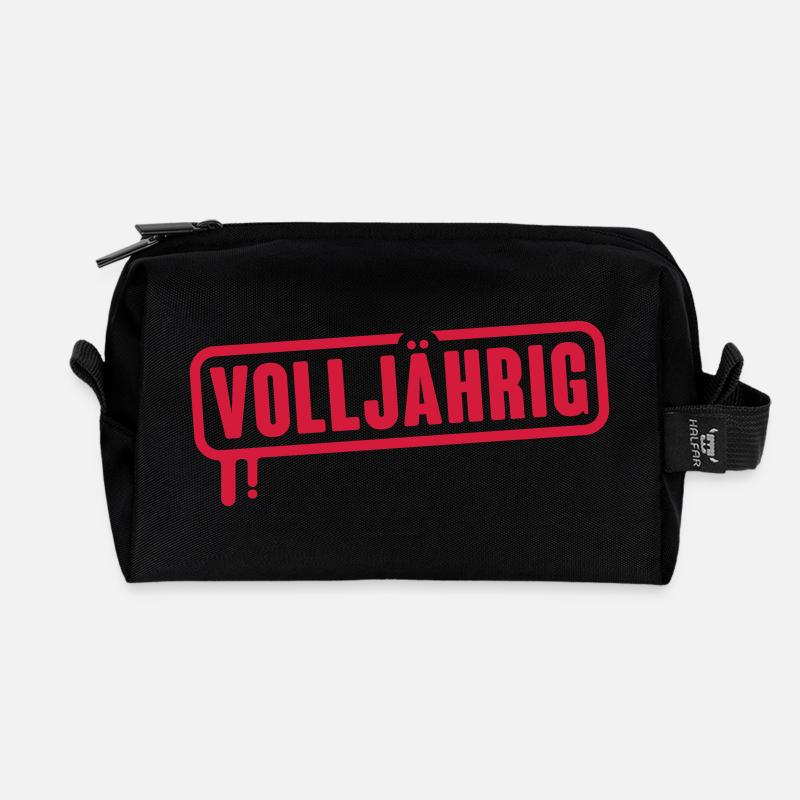 volljahrig_stempel__f1 - Recycelte Kulturtasche - Schwarz