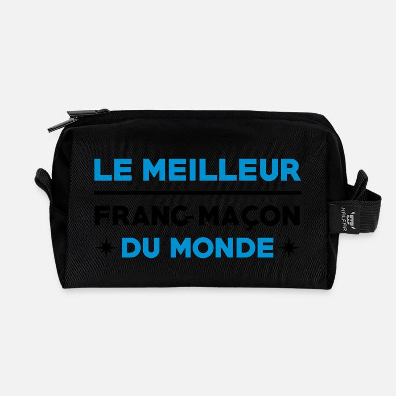 Franc-Maçonnerie / Franc Maçonnerie / Franc Maçon - Trousse de toilette en tissu recyclé - noir