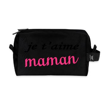 Je t'aime maman - Recycled Toiletry Zip Bag - black - Front