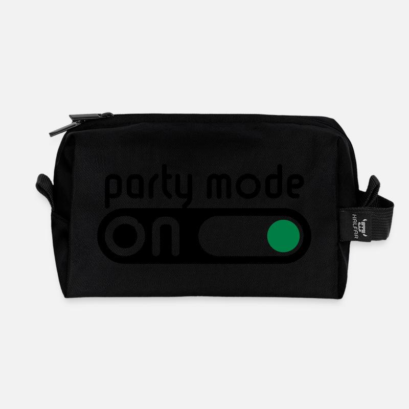 Party Mode On (Feiern / Schalter An) - Recycelte Kulturtasche - Schwarz